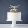 Elegant 'Engaged' Wooden Cake Topper, thumbnail 1 of 4