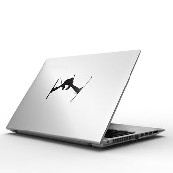 Skier Jumping Over Apple Vinyl Decal For Macbook 13/15, 3 of 3
