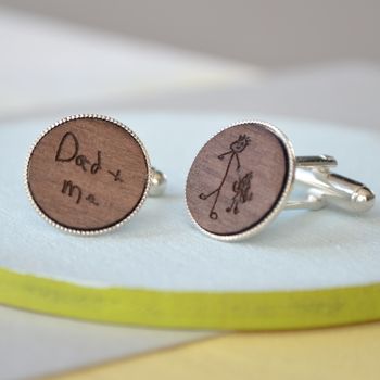 Personalised Wooden Drawing Cufflinks, 2 of 8