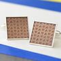 Geometric Triangle Engraved Wooden Cufflinks, thumbnail 2 of 6