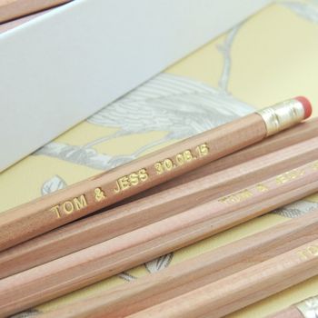 12 Personalised Natural Wood Graphite Pencils, 5 of 8