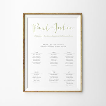 Love Note Table Plan Poster, 4 of 4