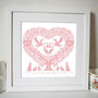 Personalised Baby Or Christening Stork Tree Heart Print, thumbnail 2 of 9
