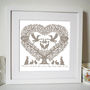 Personalised Baby Or Christening Stork Tree Heart Print, thumbnail 3 of 9