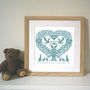 Personalised Baby Or Christening Stork Tree Heart Print, thumbnail 5 of 9