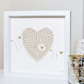 Personalised Heart And Bunting Framed Artwork, 4 of 5