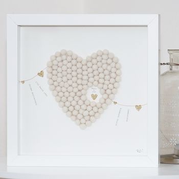 Personalised Heart And Bunting Framed Artwork, 3 of 5