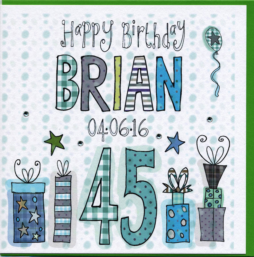 45th birthday card by claire sowden design | notonthehighstreet.com
