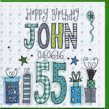 55th birthday card by claire sowden design | notonthehighstreet.com