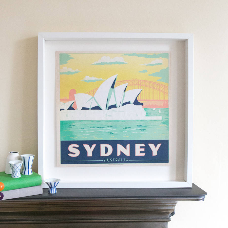 Sydney Retro Travel Print By I Heart Travel Art.