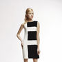 Marie Black Striped Silk Sleeveless Dress, thumbnail 1 of 3