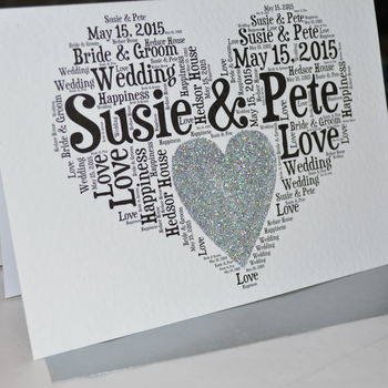 Personalised Wedding Love Sparkle Card, 2 of 12