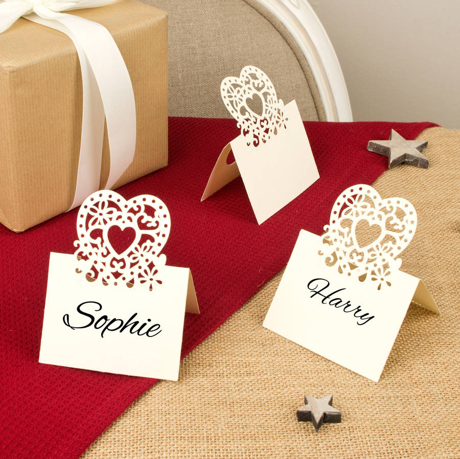 Set Of 10 Paper Heart Name Place Cards By Dibor Notonthehighstreet