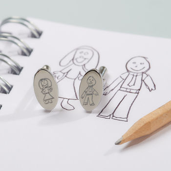 Men's Personalised Child's Drawing Cufflinks, 2 of 8