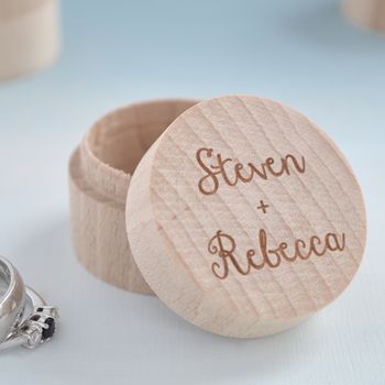 Personalised Couples Wooden Ring Box, 2 of 6
