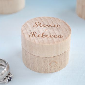 Personalised Couples Wooden Ring Box, 3 of 6