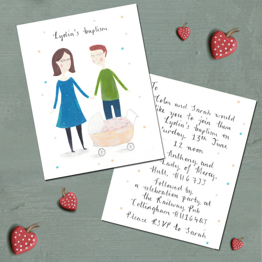 Personalised Christening Invitations And Portrait