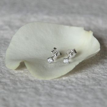 9ct White Gold Solitaire Diamond Stud Earrings*, 3 of 6