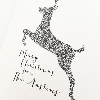 Personalised Family Reindeer Christmas Card, 4 of 4