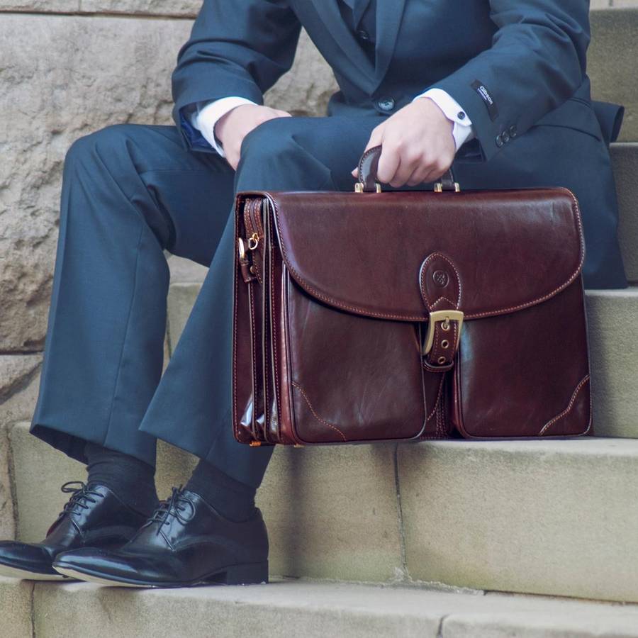 the finest large italian leather briefcase. 'tomacelli' by maxwell ...