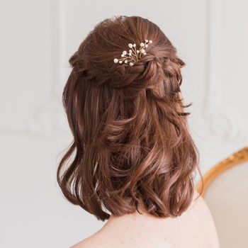 Wedding Hair Pins Freshwater Pearls In Gold Or Silver, 6 of 7