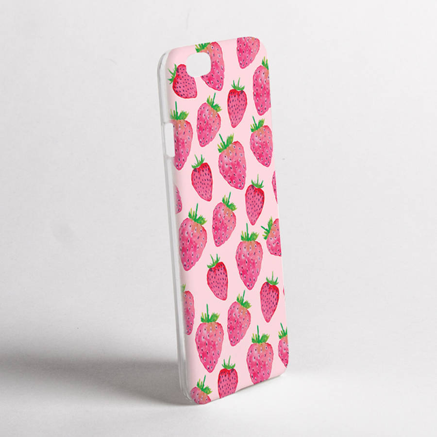 Strawberry Print Phone Case By Dessi Designs