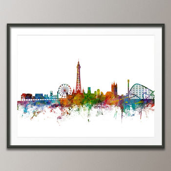 Blackpool Skyline Cityscape Art Print, 4 of 8