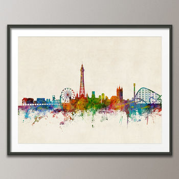 Blackpool Skyline Cityscape Art Print, 5 of 8