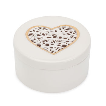 Handcrafted Tangled Heart Ceramic Trinket Box, 5 of 8