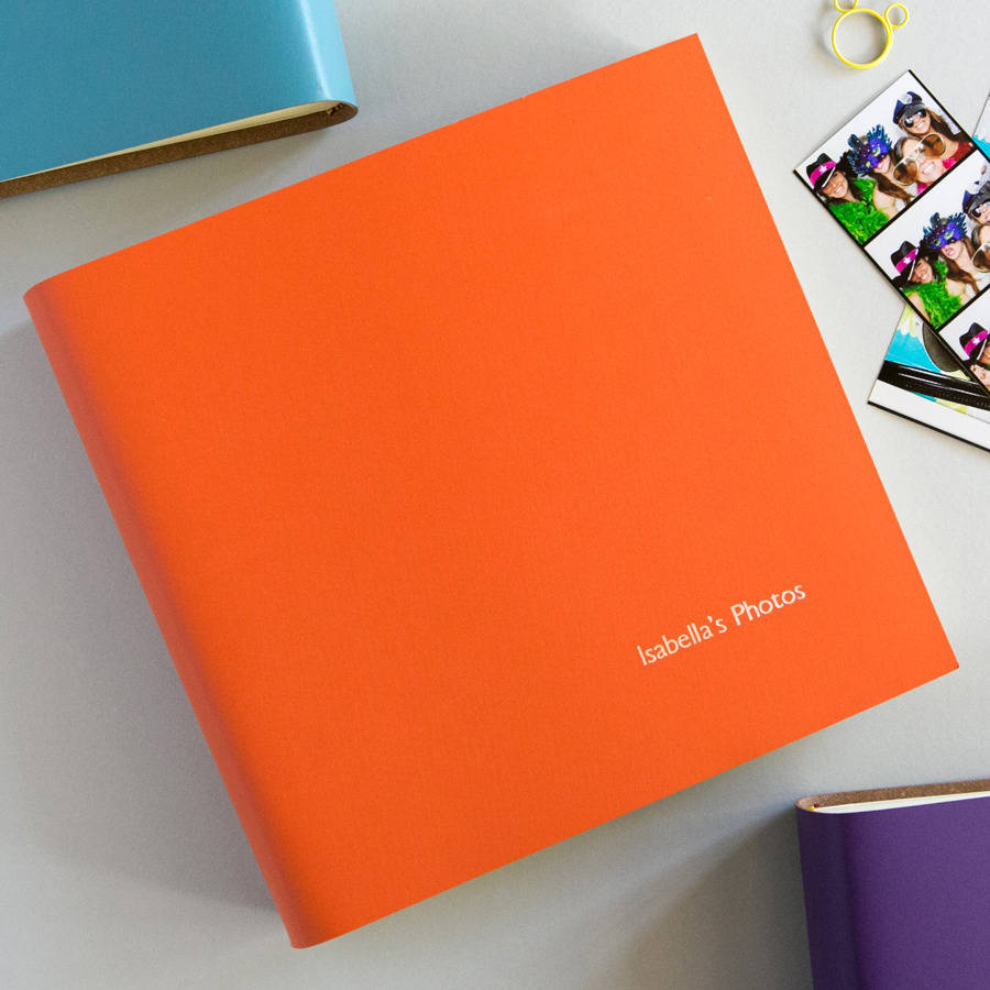 personalised square leather photo album by begolden