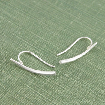 Curved Spike Sterling Silver Ear Cuff Earrings, 3 of 5