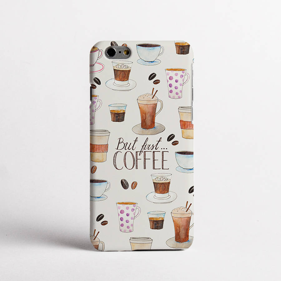Coffee Print Phone Case By Dessi Designs
