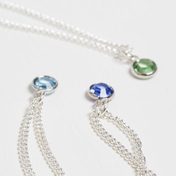 Silver 925] Maria Swarovski Birthstone Necklace December Turquoise - adore:L