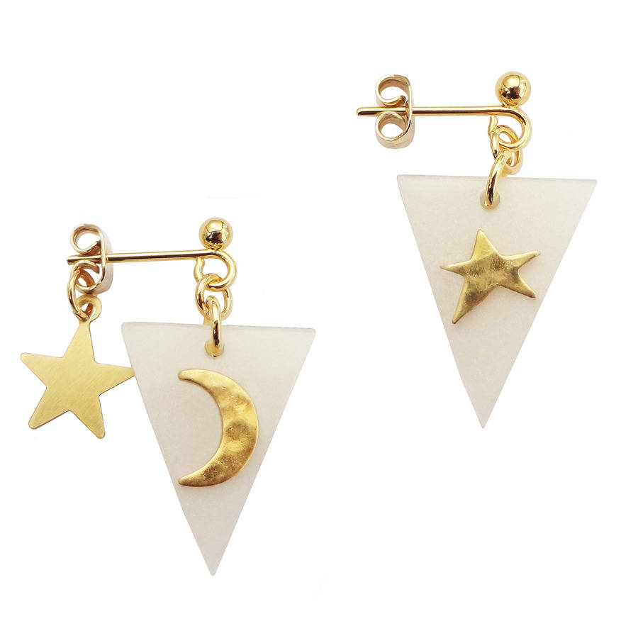 moon and stars earrings by bonbi forest | notonthehighstreet.com