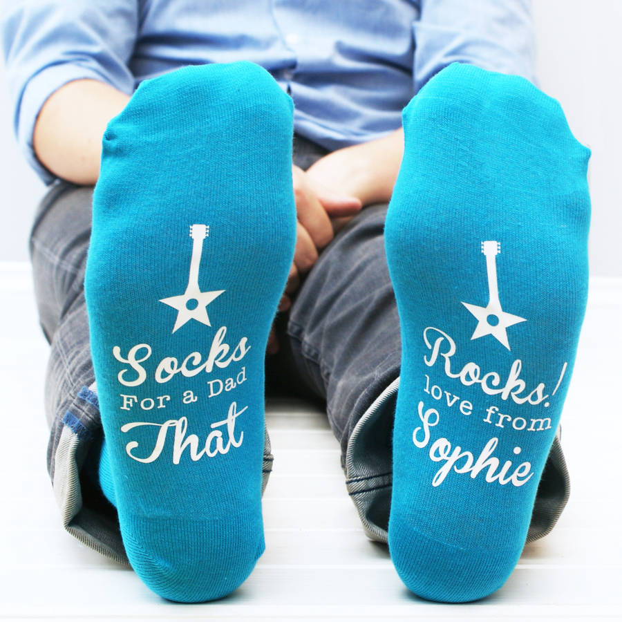 personalised men's you rock socks by sparks and daughters ...