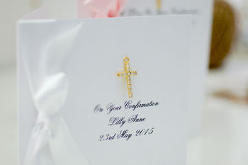 24k Gold Plate Diamante Cross Confirmation Card, 2 of 6