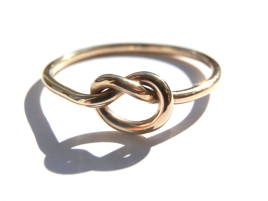 rose, yellow or white gold love knot ring by kirsty taylor jewellery ...