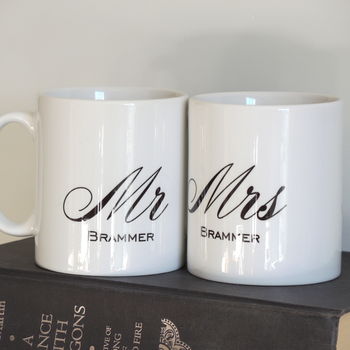 Personalised Mr And Mrs Wedding Mugs, 4 of 6