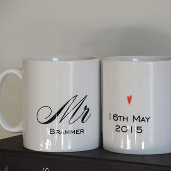 Personalised Mr And Mrs Wedding Mugs, 5 of 6