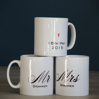 Personalised Mr And Mrs Wedding Mugs, 6 of 6
