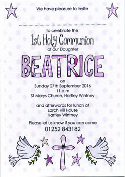 Personalised Communion/ Confirmation Invitations, 5 of 8