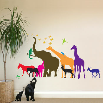 Thirteen Safari Animal Wall Stickers New Sizes, 3 of 7
