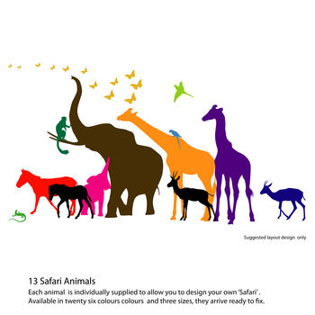 Thirteen Safari Animal Wall Stickers New Sizes, 4 of 7
