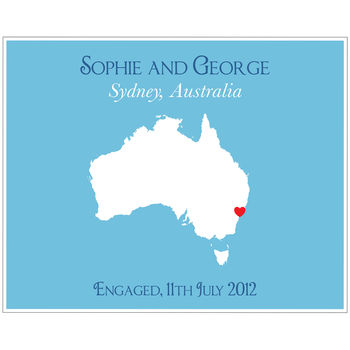 Engaged In Sydney Personalised Print, 6 of 11