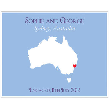 Engaged In Sydney Personalised Print, 7 of 11