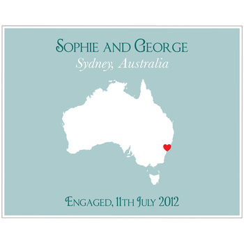 Engaged In Sydney Personalised Print, 9 of 11