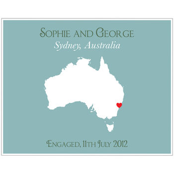 Engaged In Sydney Personalised Print, 10 of 11