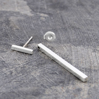 Silver T Bar Two Way Earring Jackets, 5 of 7