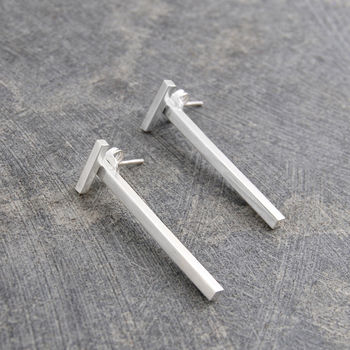 Silver T Bar Two Way Earring Jackets, 6 of 7