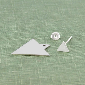 Triangle Two Way Sterling Silver Earring Jackets, 4 of 6